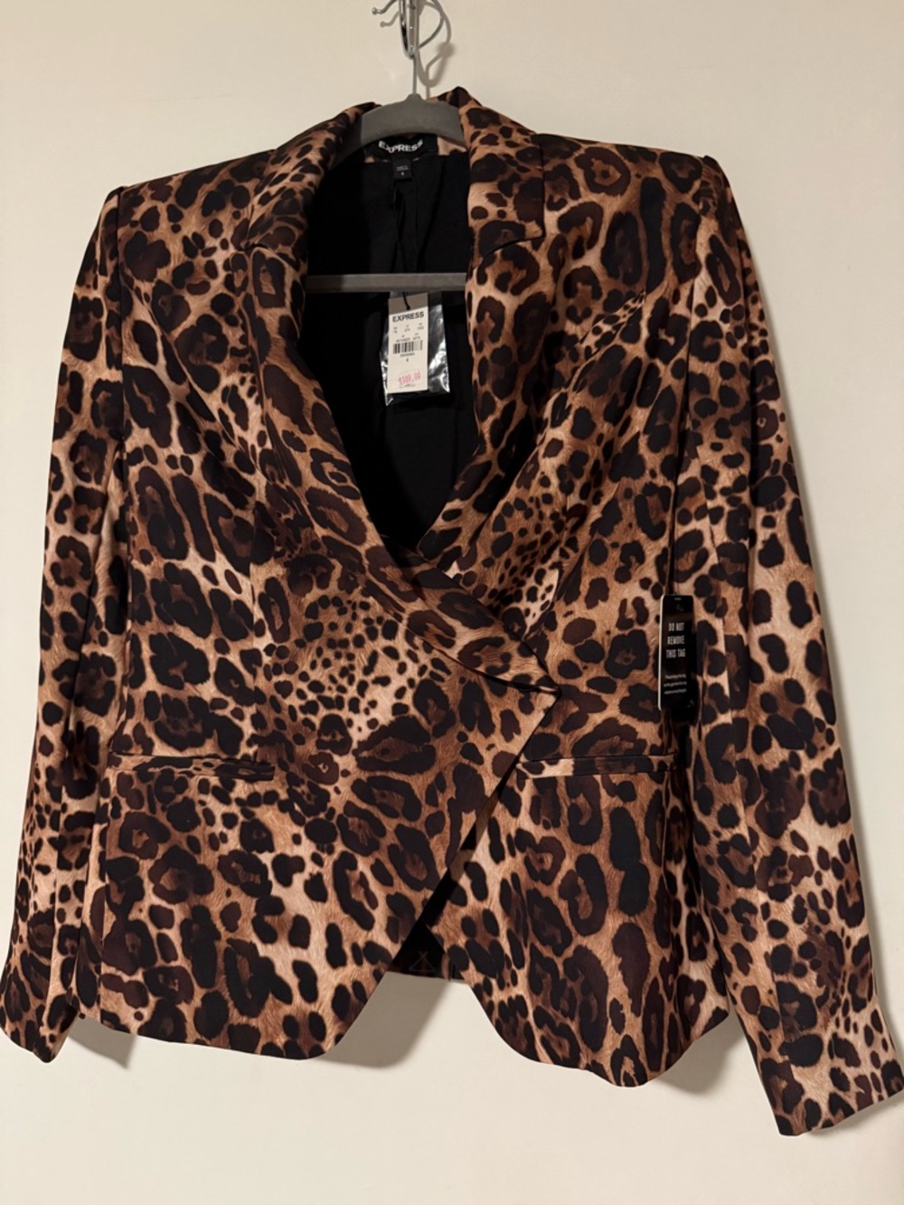 Express Leopard Print Blazer Jacket - Brown and Black